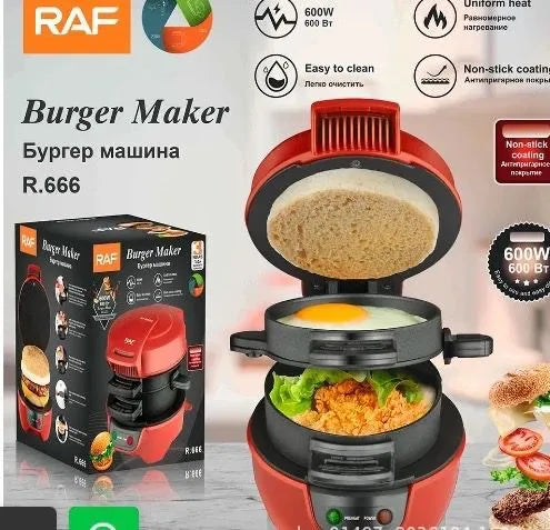 BurguerMaster Pro™: Máquina multifuncional para hacer hamburguesas, sándwich, wafles y mas.